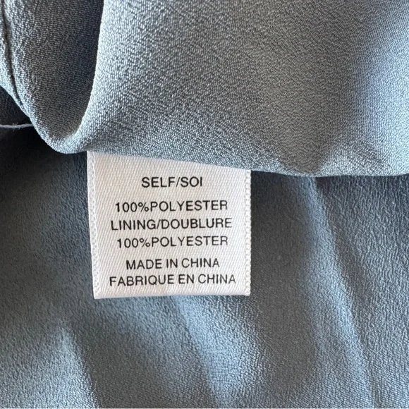 NWT Wayf Lauren Off the Shoulder Maxi Dress Granite Blue Ruffle Gown Size Small - Picture 11 of 12